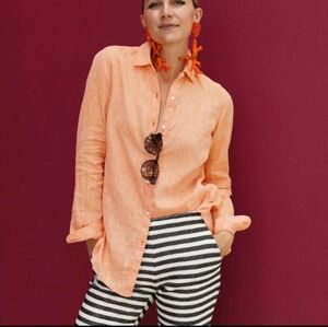 J. McLaughlin Orange Button Down Shirt